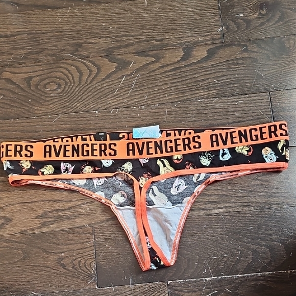 Avengers Themed Black and Orange Thong - Picture 2 of 3